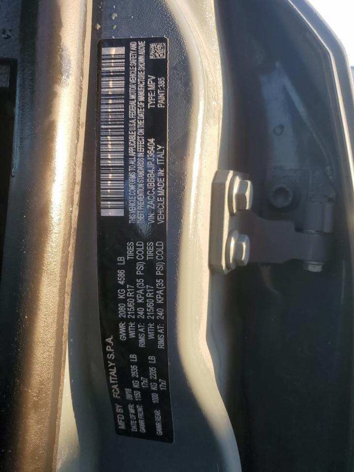 2018 Jeep Renegade VIN ZACCJBBB4JPJ36404 Copart auction photo, water/flood / mechanical damage thumbnail 12