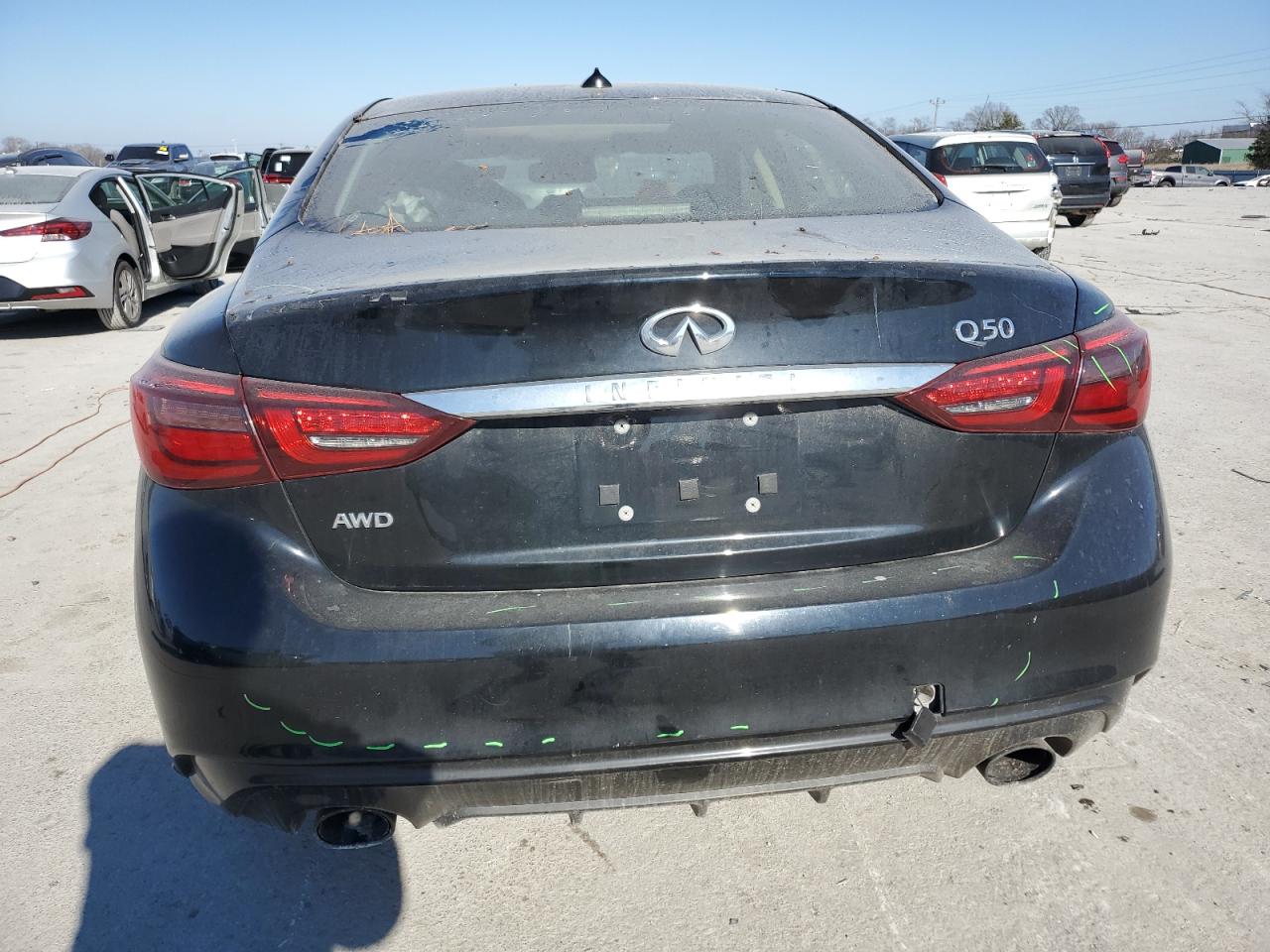 2018 Infiniti Q50 VIN JN1EV7AR2JM435600 Copart auction photo, undercarriage / front end damage thumbnail 6