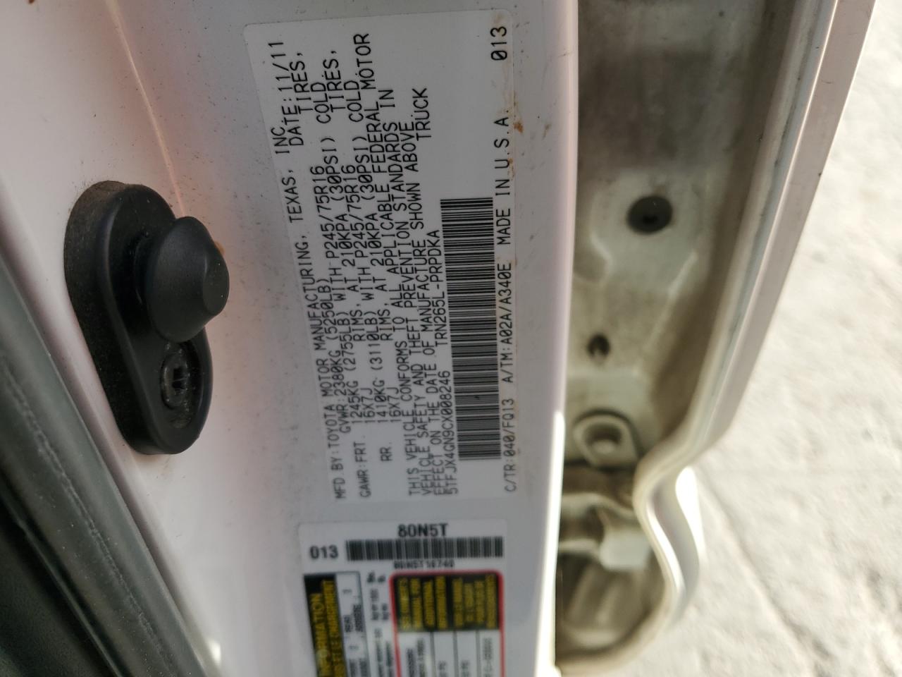 2012 Toyota Tacoma VIN 5TFJX4GN9CX008246 Copart auction photo, front end damage thumbnail 14
