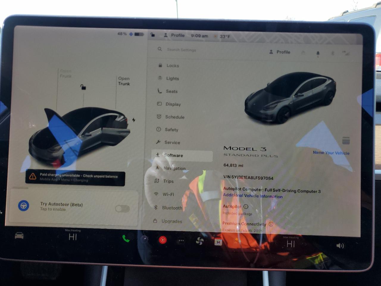 2020 Tesla Model 3 VIN 5YJ3E1EA8LF597054 Copart auction photo, side / minor dent/scratches damage thumbnail 9