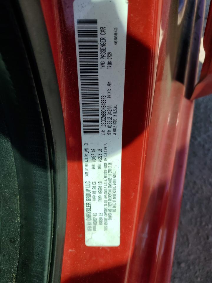 2013 Dodge Avenger VIN 1C3CDZAB9DN648973 Copart auction photo, side damage thumbnail 14