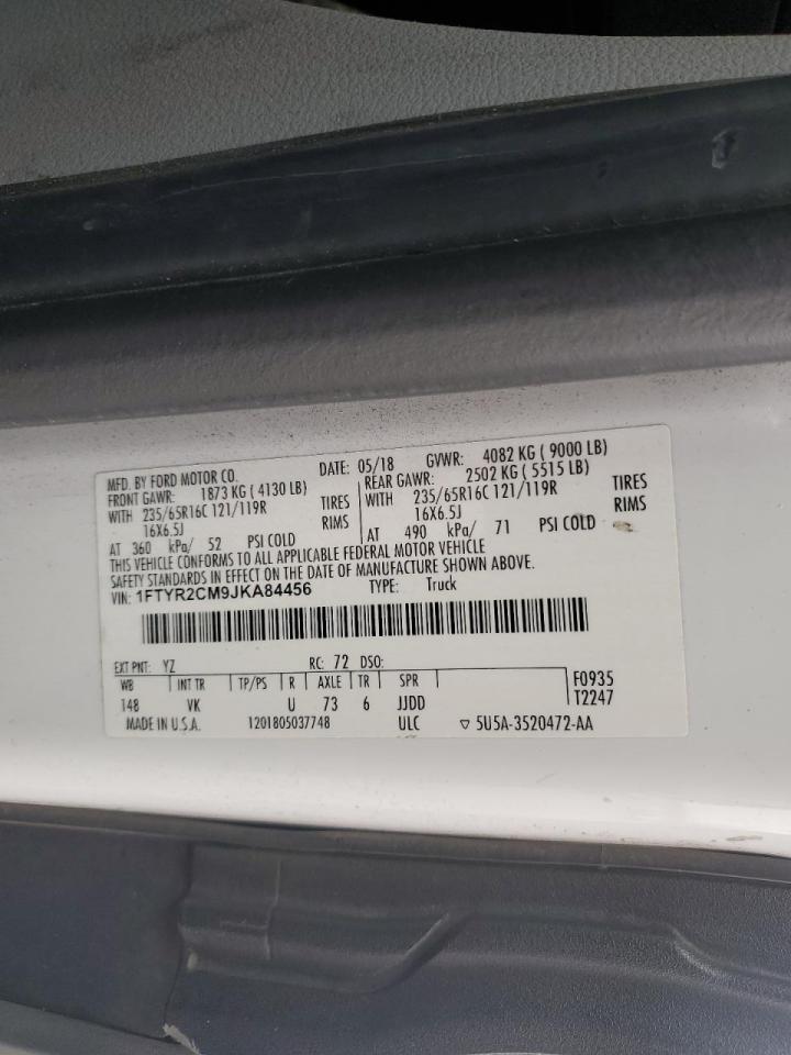 2018 Ford Transit VIN 1FTYR2CM9JKA84456 Copart auction photo, mechanical / all over damage thumbnail 16