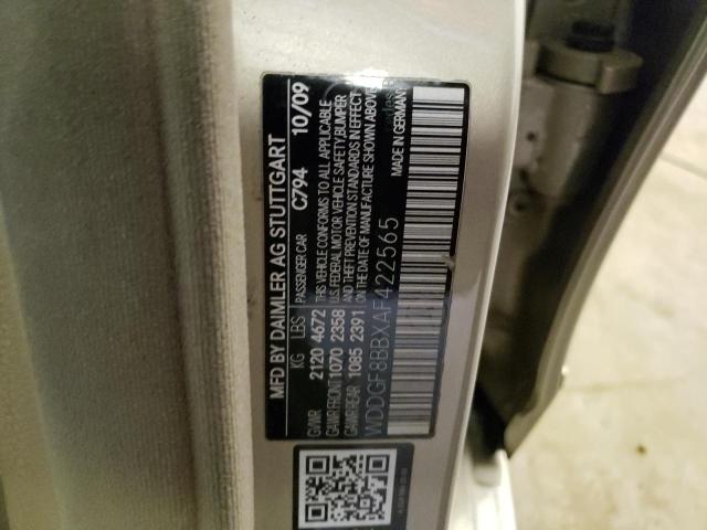 2010 Mercedes-Benz C-klasse VIN WDDGF8BBXAF422565 Copart auction photo, front end damage thumbnail 12