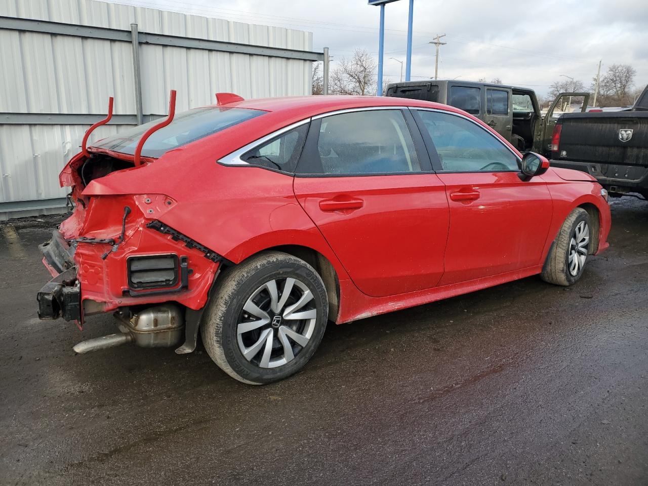 2022 Honda Civic VIN 2HGFE2F2XNH595752 Copart auction photo, rear end damage thumbnail 3