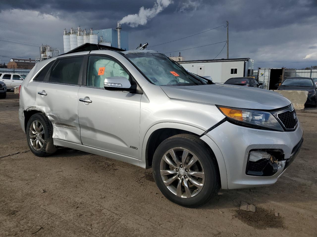 2013 KIA Sorento VIN 5XYKWDA27DG375236 Copart auction photo, all over / missing/altered vin damage thumbnail 4