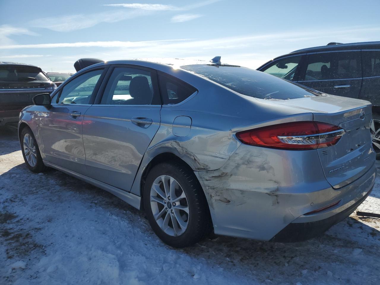 2020 Ford Fusion VIN 3FA6P0HD6LR163615 Copart auction photo, rear end / minor dent/scratches damage thumbnail 2