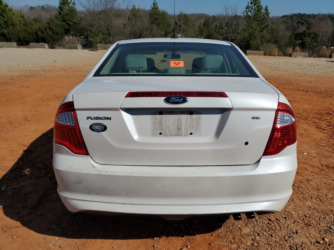 2012 Ford Fusion VIN 3FAHP0HA8CR371803 Copart auction photo, front end / rear end damage thumbnail 6