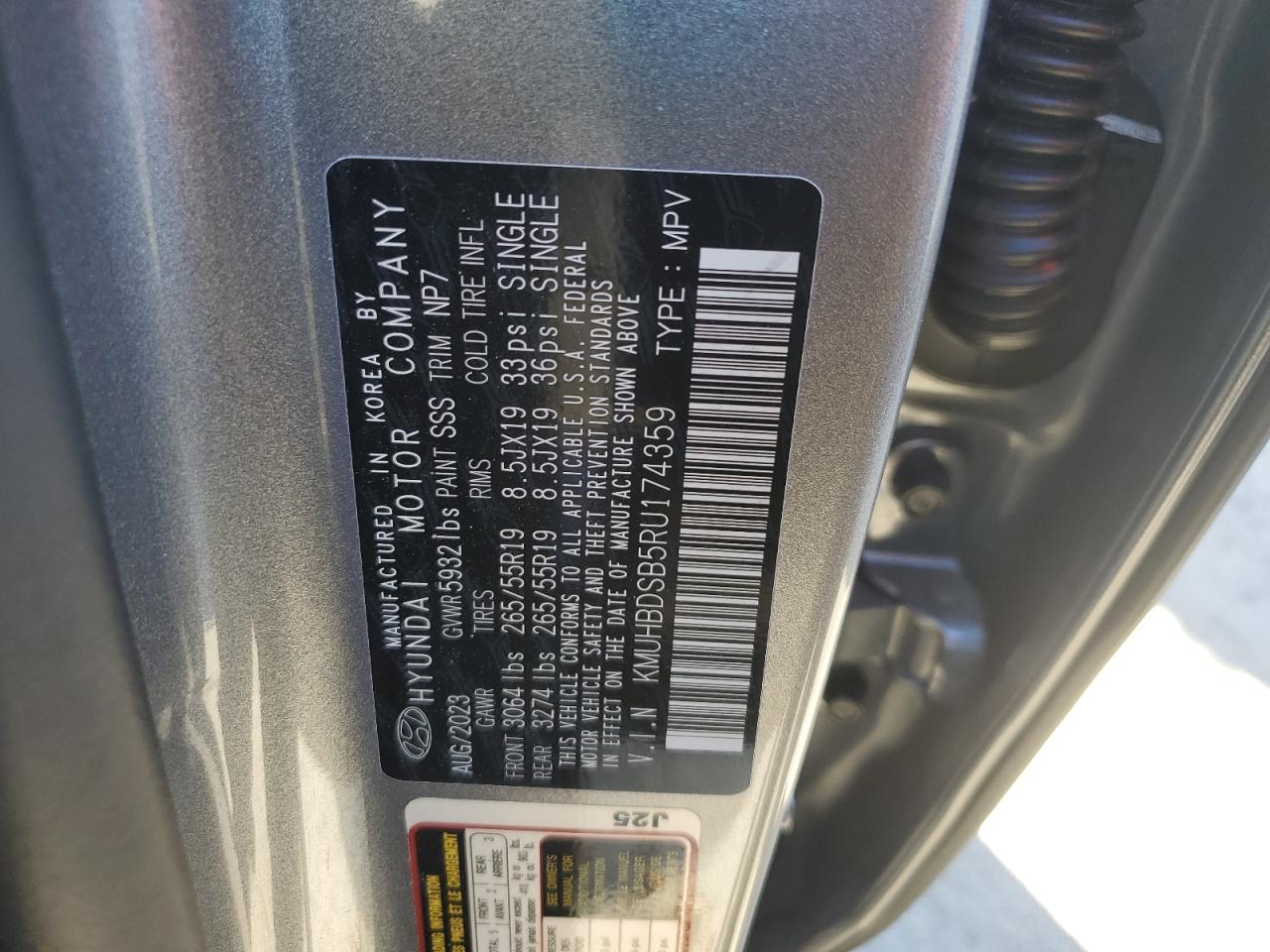 2024 Genesis Gv80 VIN KMUHBDSB5RU174359 Copart auction photo, all over damage thumbnail 13
