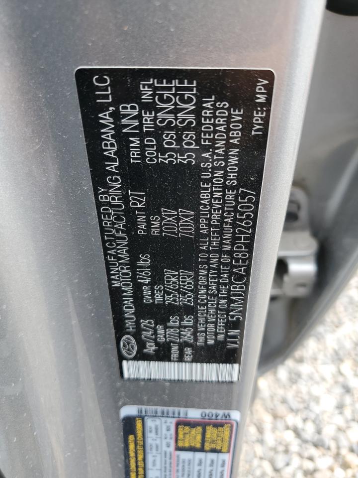 2023 Hyundai Tucson VIN 5NMJBCAE8PH265057 Copart auction photo, side / minor dent/scratches damage thumbnail 13