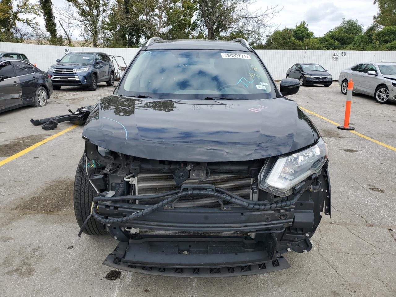 2017 Nissan Rogue VIN JN8AT2MV6HW258419 Copart auction photo, front end damage thumbnail 5