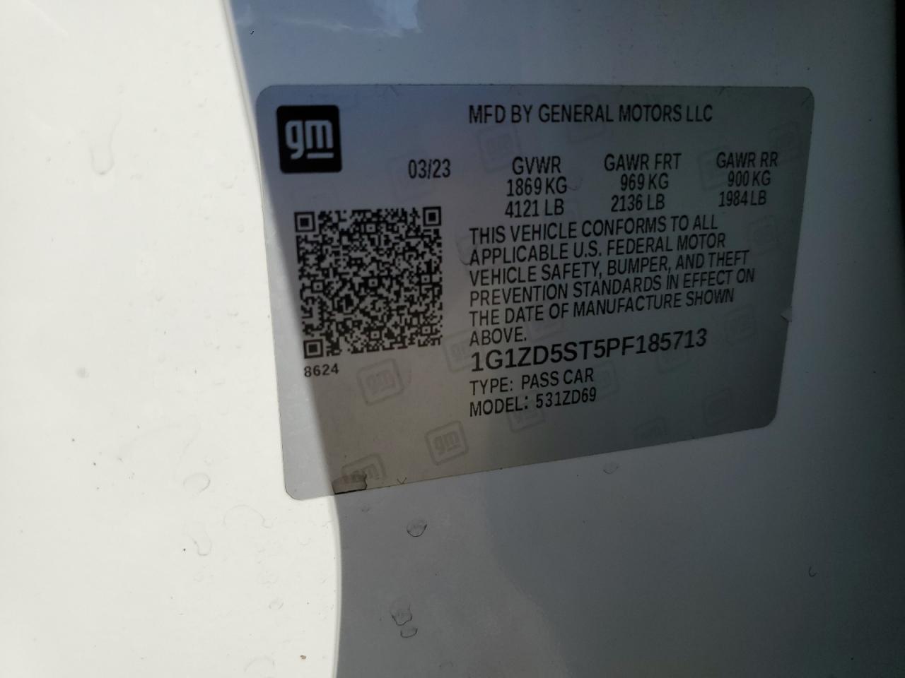 2023 Chevrolet Malibu VIN 1G1ZD5ST5PF185713 Copart auction photo, mechanical damage thumbnail 12