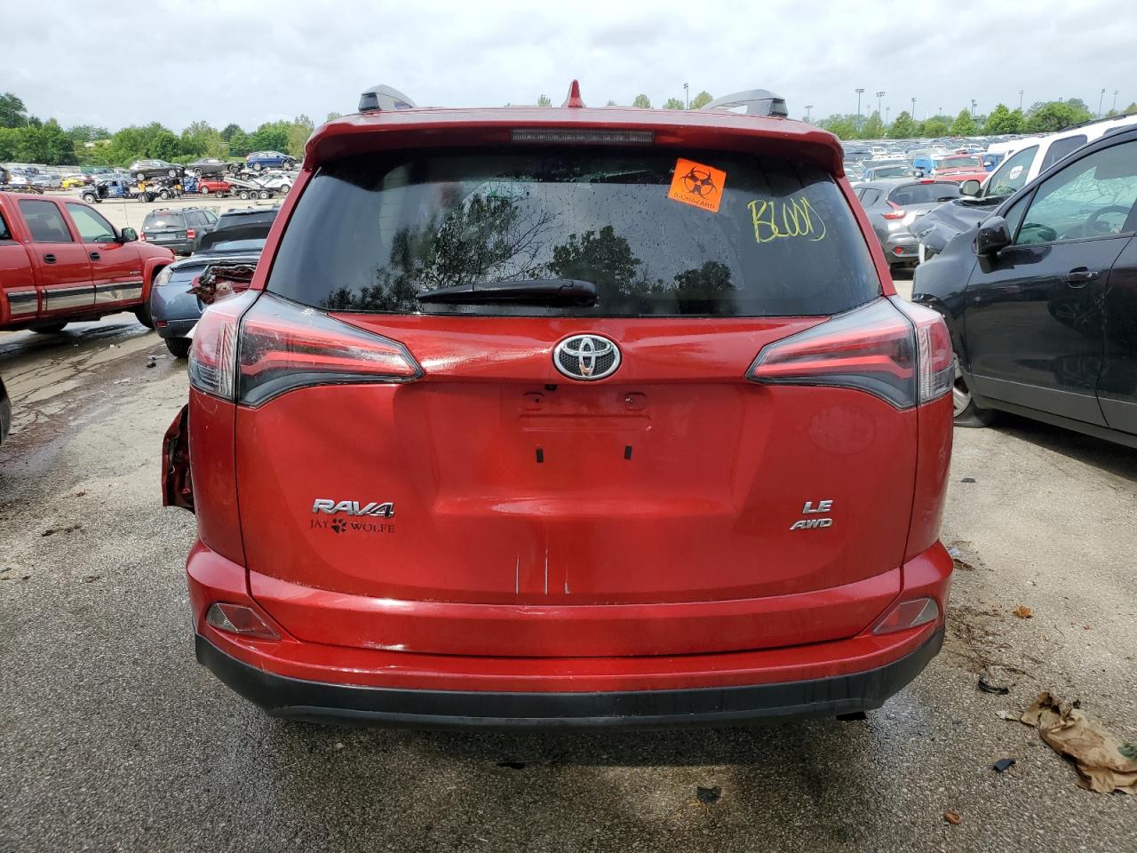 2017 Toyota RAV 4 VIN JTMBFREV4HJ158492 Copart auction photo, biohazard/chemical / front end damage thumbnail 6