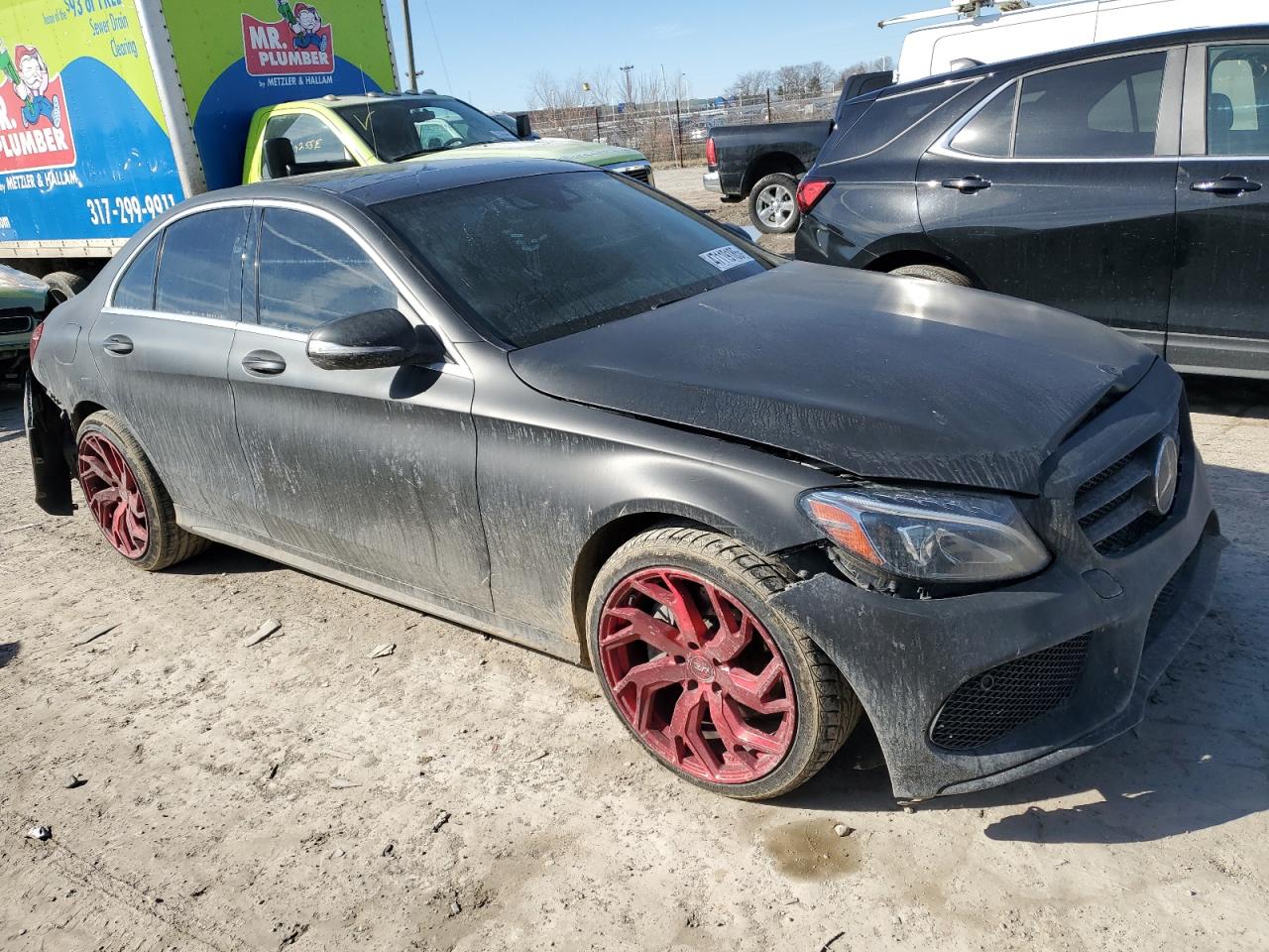2015 Mercedes-Benz C-klasse VIN 55SWF4KB0FU012463 Copart auction photo, front end / rear end damage thumbnail 4