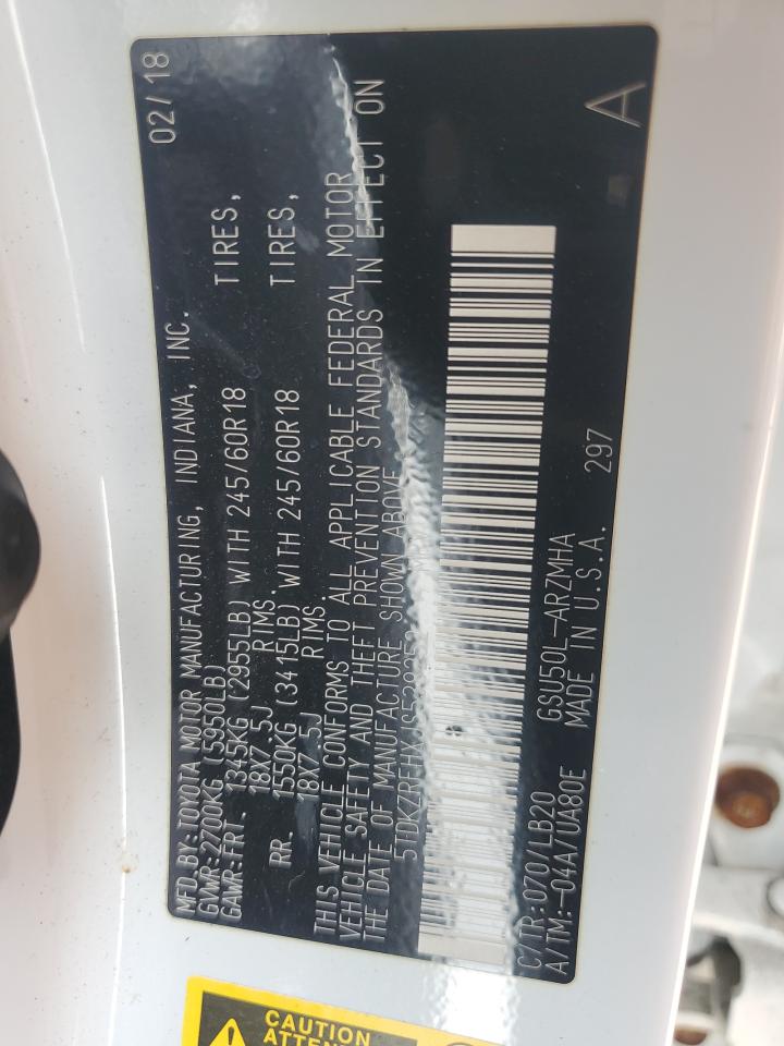 2018 Toyota Highlander VIN 5TDKZRFHXJS538252 Copart auction photo, front end damage thumbnail 15