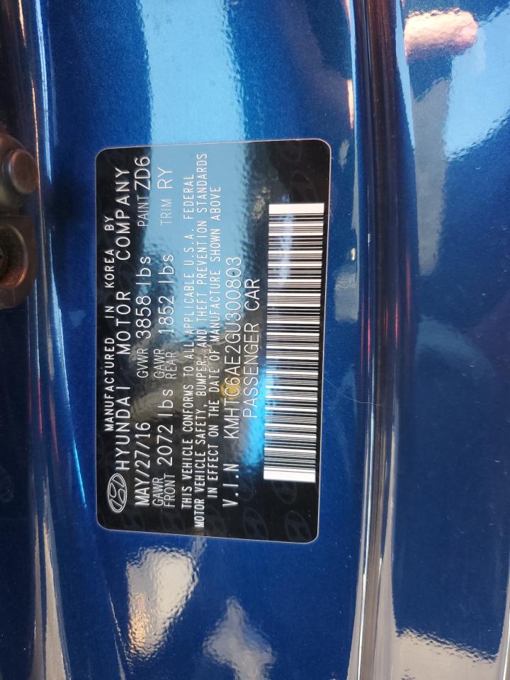 2016 Hyundai Veloster VIN KMHTC6AE2GU300803 Copart auction photo, all over damage thumbnail 13
