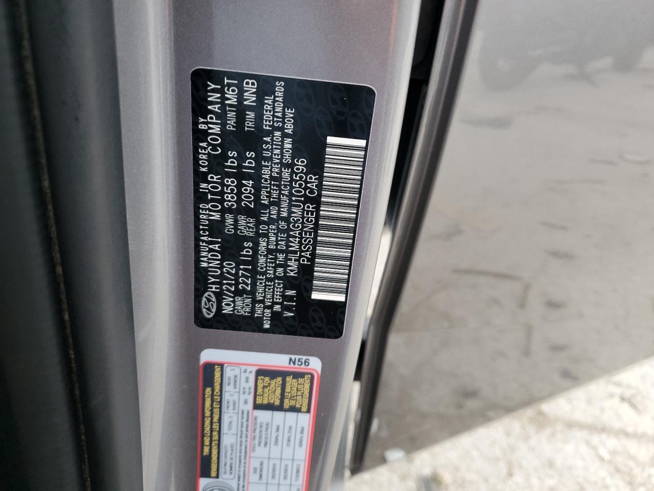 2021 Hyundai Elantra VIN KMHLM4AG3MU105596 Copart auction photo, front end damage thumbnail 12