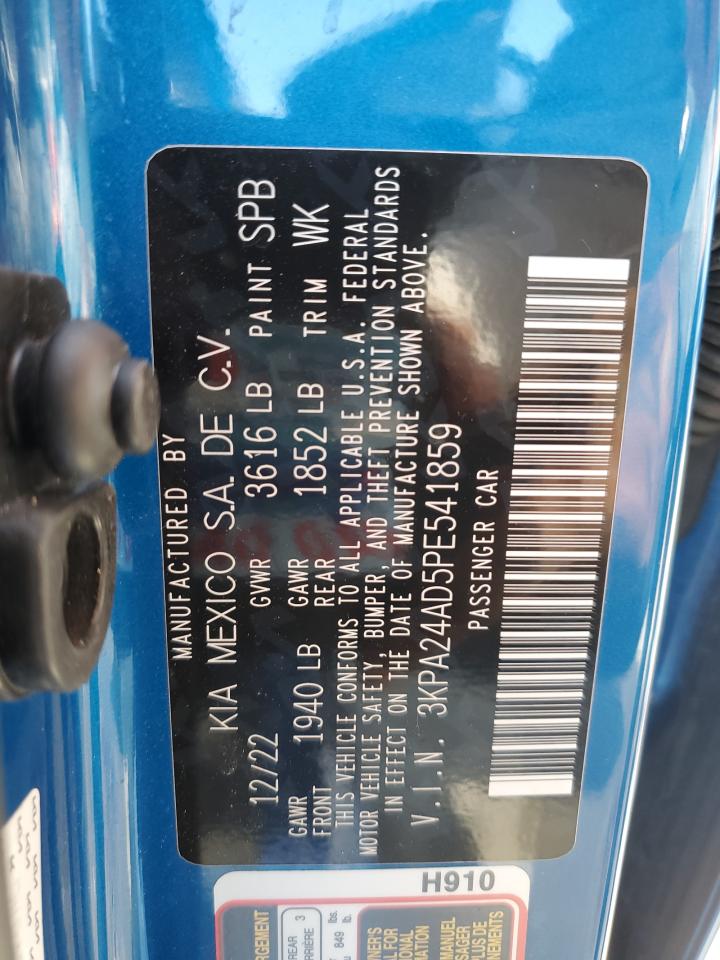 2023 KIA Rio VIN 3KPA24AD5PE541859 Copart auction photo, all over damage thumbnail 13