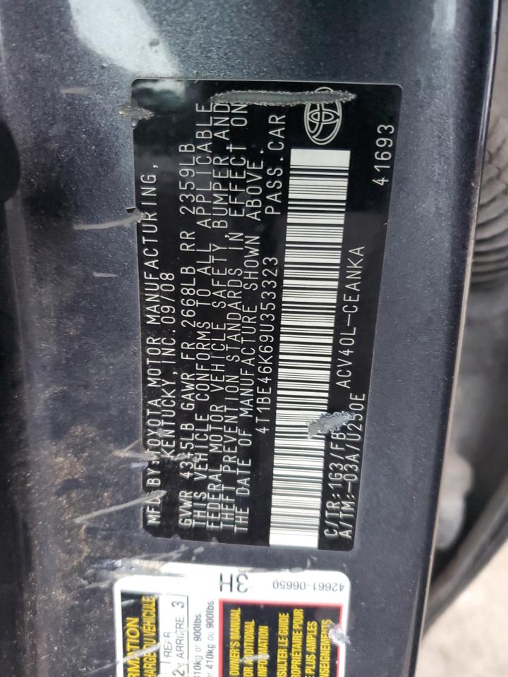 2009 Toyota Camry VIN 4T1BE46K69U353323 Copart auction photo, front end / side damage thumbnail 14