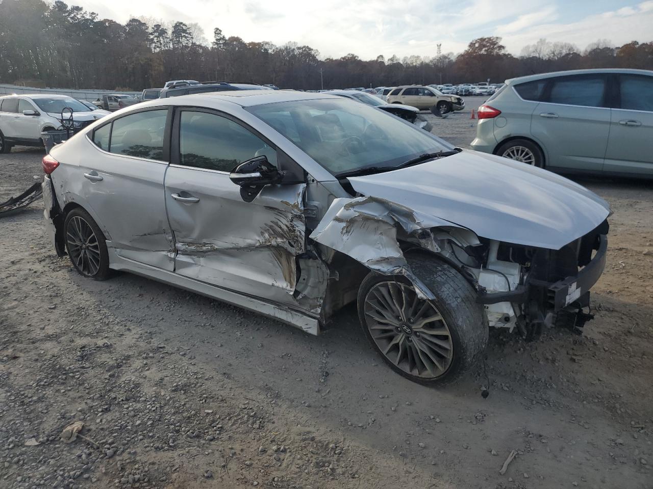 2018 Hyundai Elantra VIN KMHD04LB9JU473424 Copart auction photo, all over damage thumbnail 4