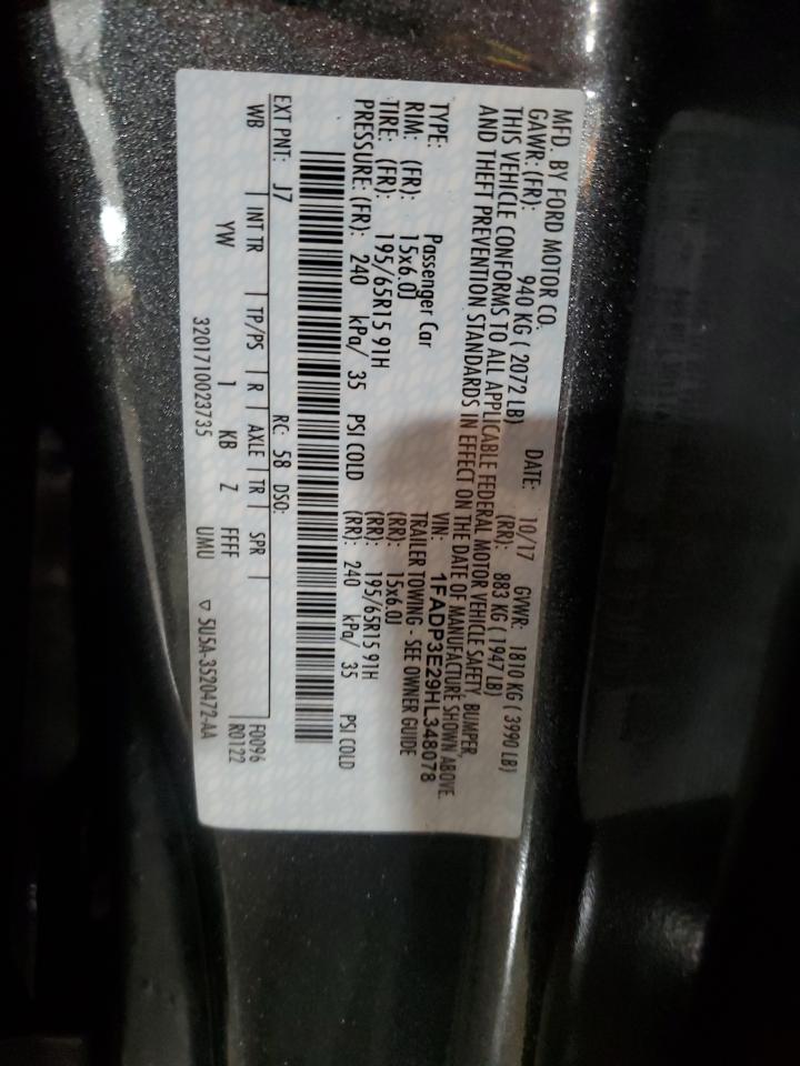 2017 Ford Focus VIN 1FADP3E29HL348078 Copart auction photo, front end / side damage thumbnail 13