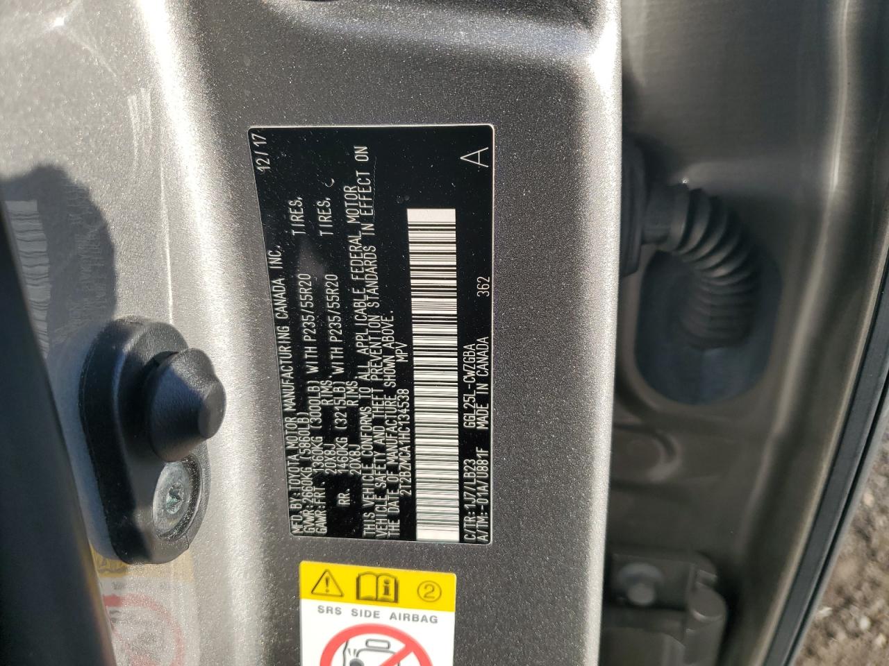 2017 Lexus RX VIN 2T2BZMCA1HC134538 Copart auction photo, all over damage thumbnail 12