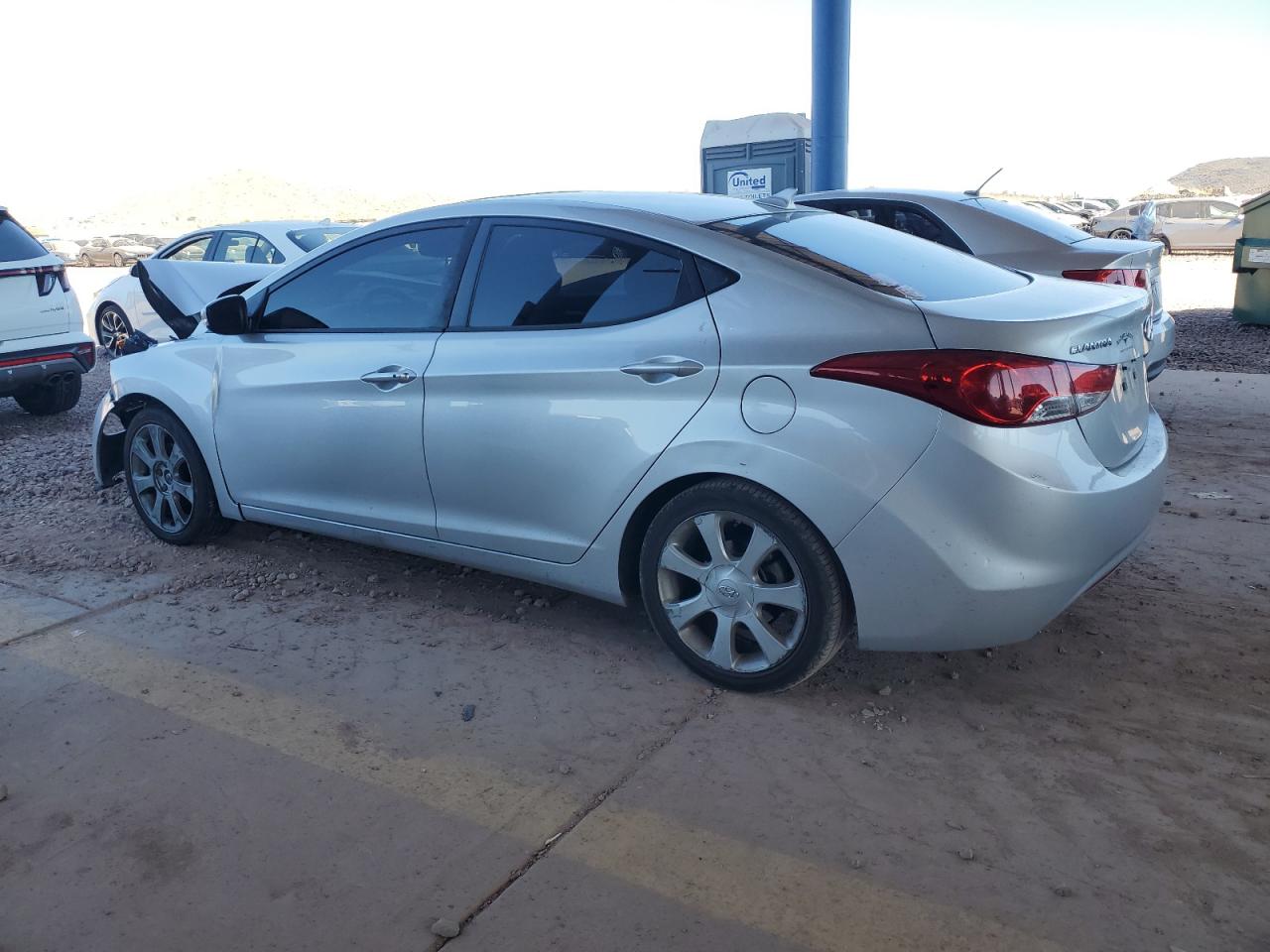 2013 Hyundai Elantra VIN KMHDH4AE4DU622266 Copart auction photo, front end damage thumbnail 2