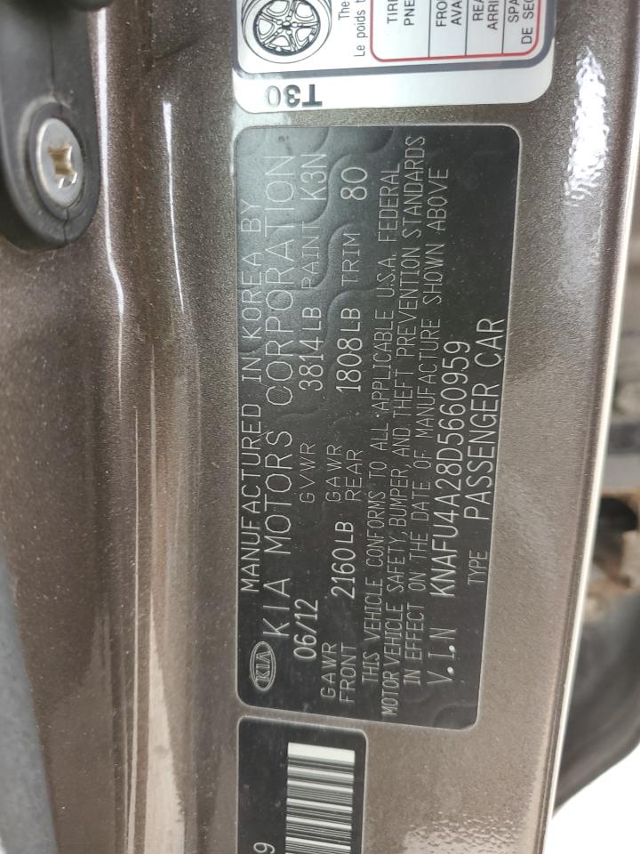 2013 KIA Forte VIN KNAFU4A28D5660959 Copart auction photo, front end damage thumbnail 12