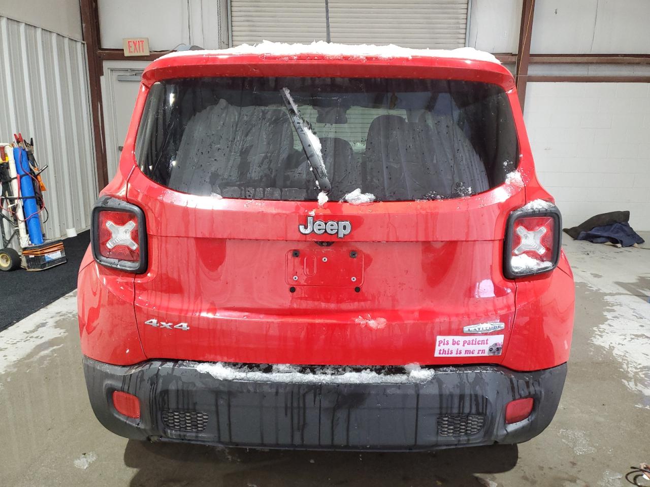 2016 Jeep Renegade VIN ZACCJBBT7GPC57884 Copart auction photo, front end / side damage thumbnail 6