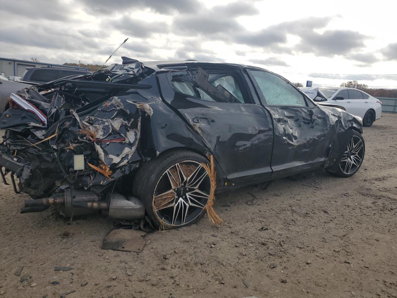 2022 KIA Stinger VIN KNAE55LC7N6100673 Copart auction photo, all over damage thumbnail 3