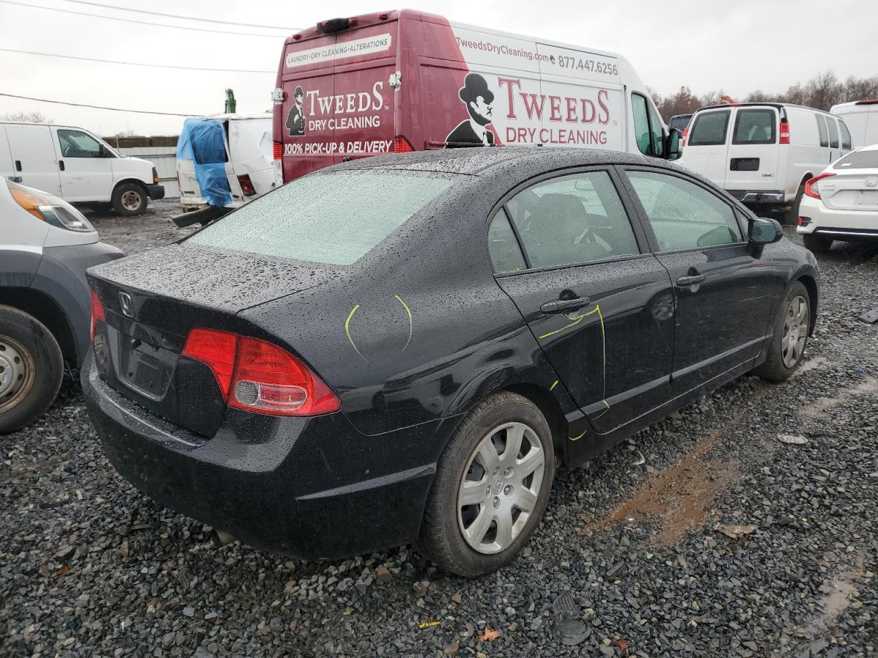 2008 Honda Civic VIN 2HGFA16558H356873 Copart auction photo, side damage thumbnail 3