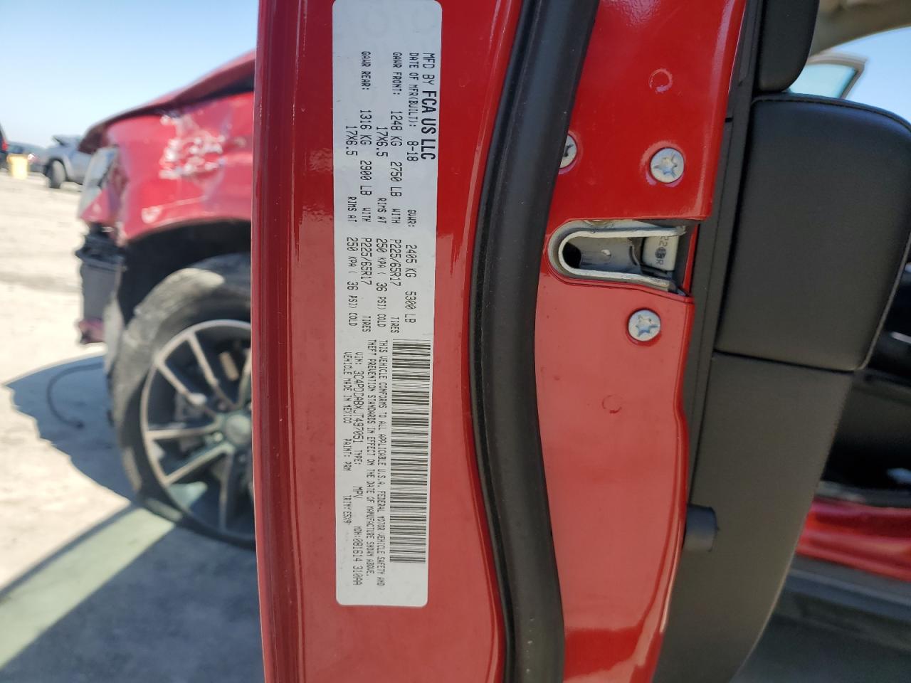 2018 Dodge Journey VIN 3C4PDCABXJT497051 Copart auction photo, front end / side damage thumbnail 16