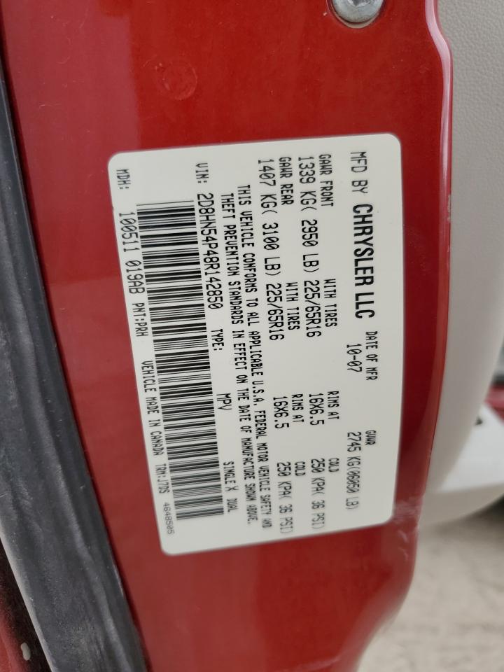 2008 Dodge Caravan VIN 2D8HN54P48R142850 Copart auction photo, mechanical damage thumbnail 13