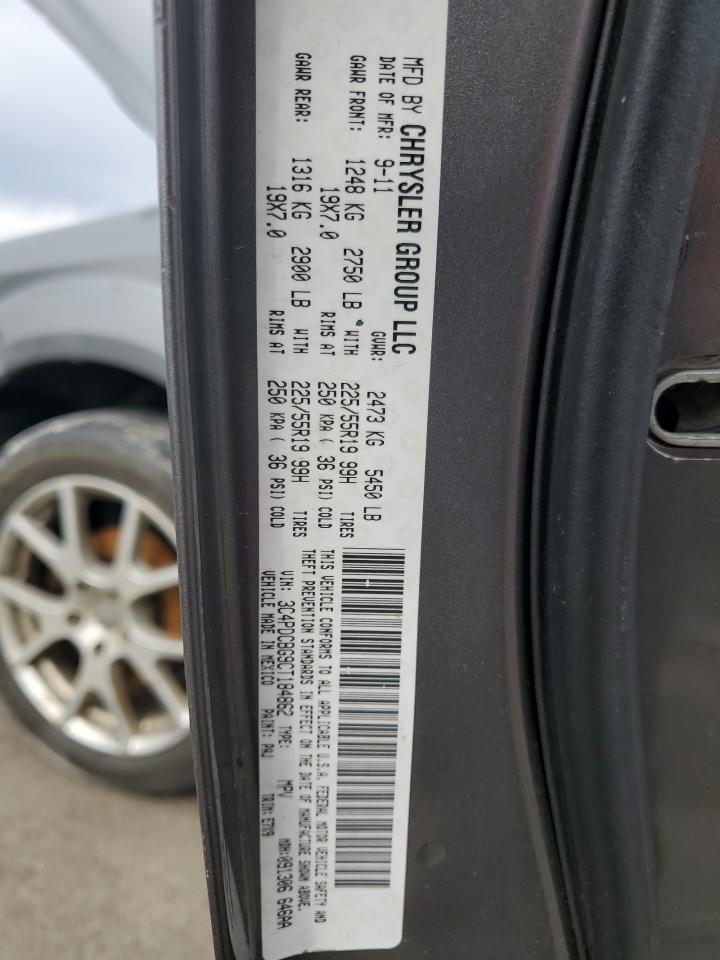 2012 Dodge Journey VIN 3C4PDCBG9CT184862 Copart auction photo, rear end / front end damage thumbnail 13