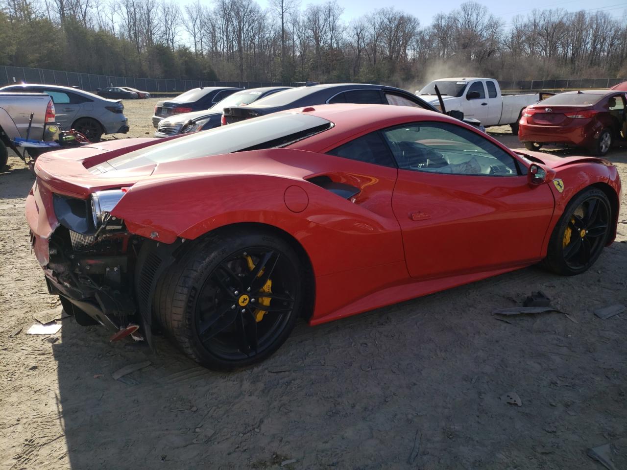2018 Ferrari 488 VIN ZFF79ALA4J0235986 Copart auction photo, undercarriage / front end damage thumbnail 3
