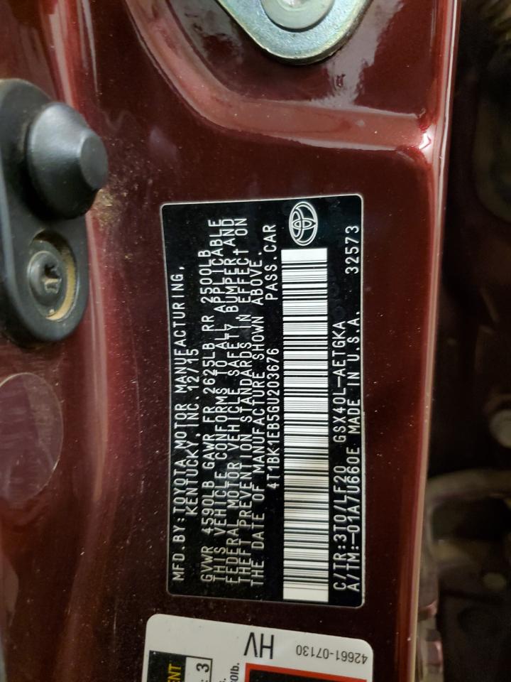 2016 Toyota Avalon VIN 4T1BK1EB5GU203676 Copart auction photo, front end damage thumbnail 12