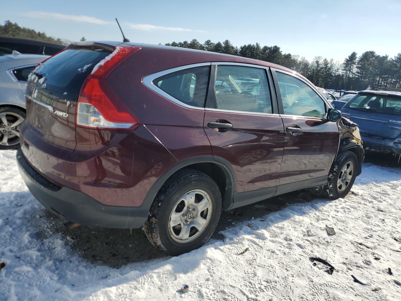 2014 Honda CR-V VIN 5J6RM4H38EL115527 Copart auction photo, front end / side damage thumbnail 3