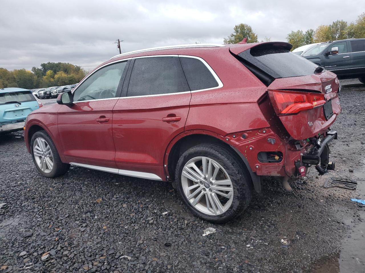 2018 Audi Q5 VIN WA1CNAFY7J2119018 Copart auction photo, rear end / side damage thumbnail 2