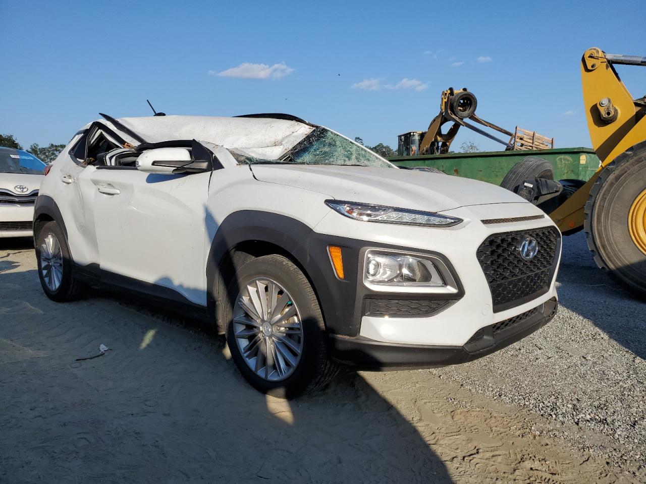 2021 Hyundai Kona VIN KM8K22AA8MU628453 Copart auction photo, top/roof damage thumbnail 4