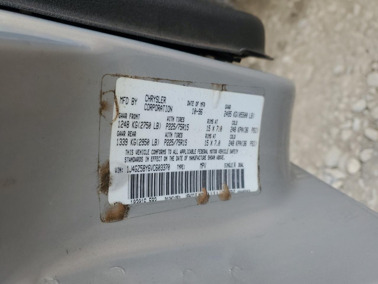 1997 Jeep Grand Cherokee VIN 1J4GZ58Y6VC603370 Copart auction photo, burn - engine damage thumbnail 12