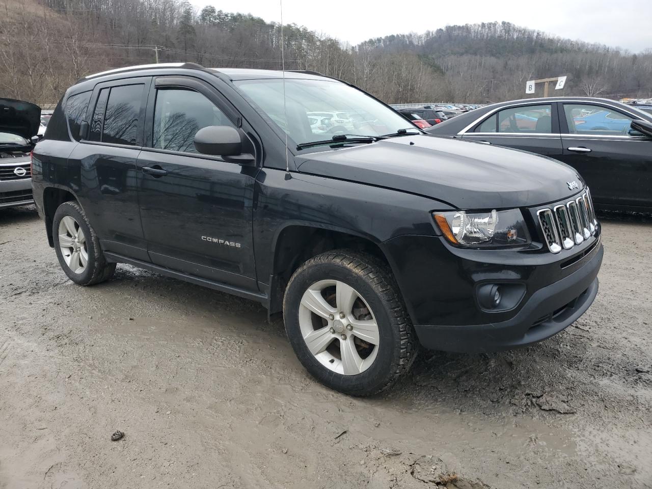 2014 Jeep Compass VIN 1C4NJDBB2ED799126 Copart auction photo, side / rear end damage thumbnail 4