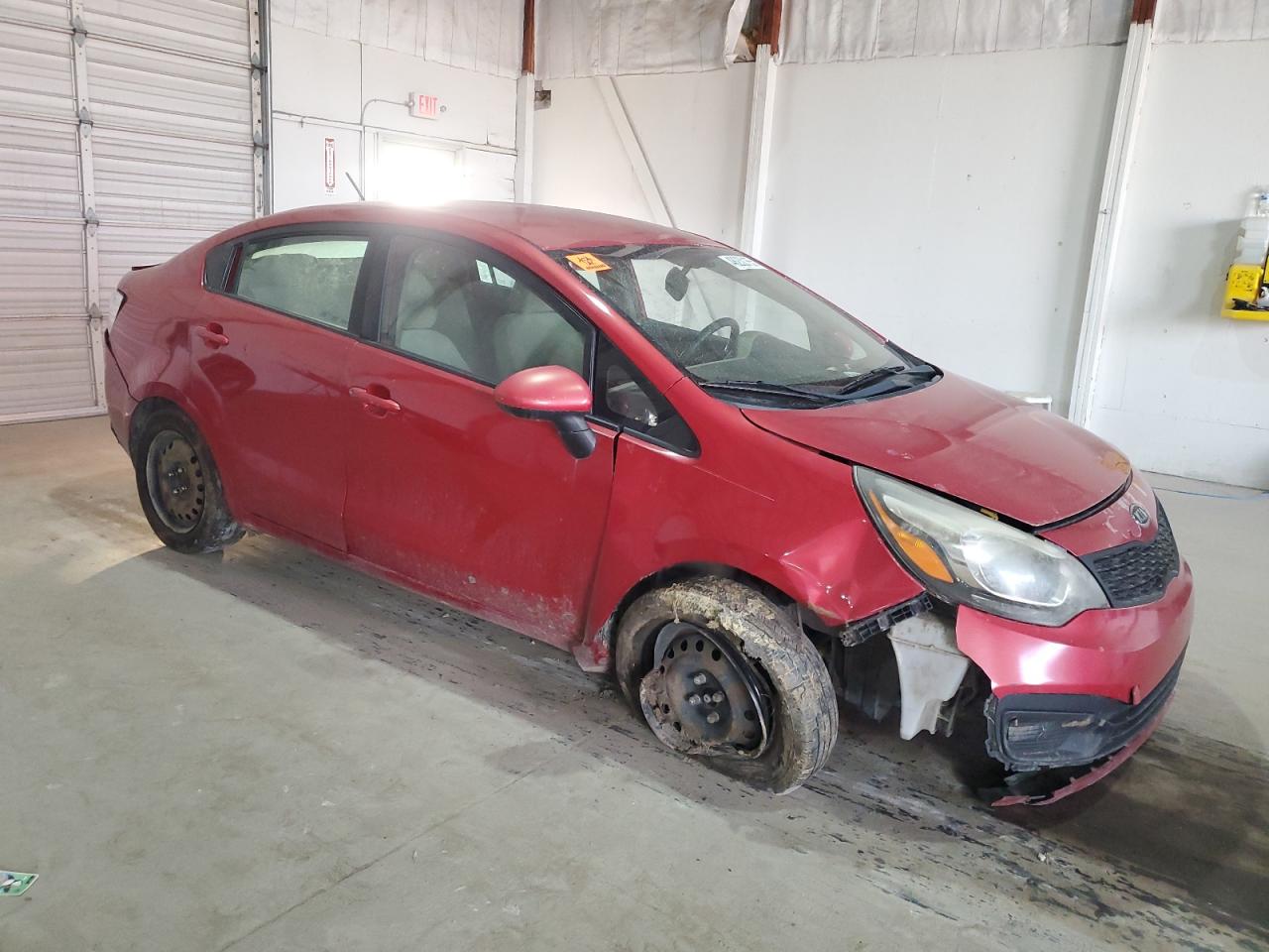 2013 KIA Rio VIN KNADM4A30D6132195 Copart auction photo, front end damage thumbnail 4