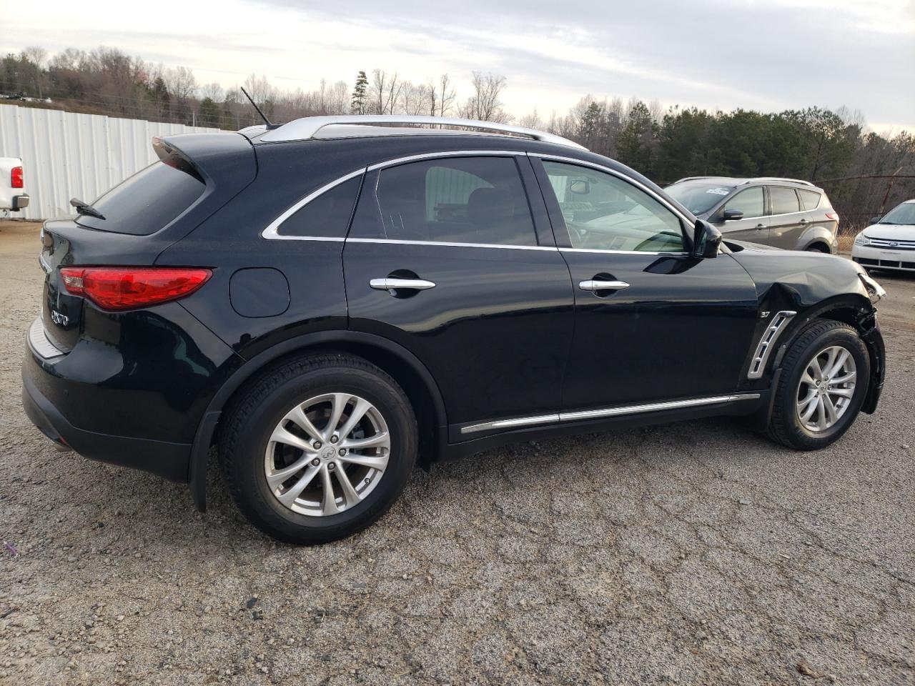 2014 Infiniti QX70 VIN JN8CS1MU6EM452341 Copart auction photo, front end / side damage thumbnail 3