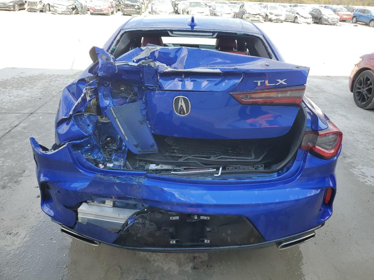2021 Acura TLX VIN 19UUB5F50MA003414 Copart auction photo, rear end damage thumbnail 6