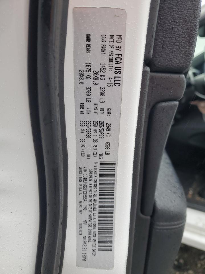 2015 Jeep Grand Cherokee VIN 1C4RJFAG8FC855541 Copart auction photo, front end damage thumbnail 15