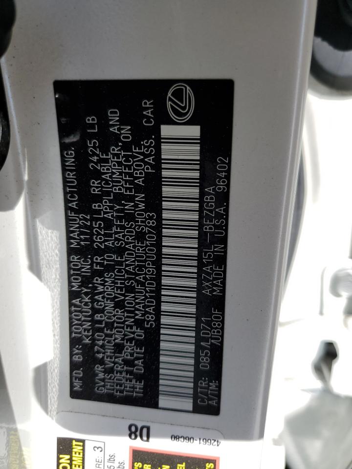 2023 Lexus ES VIN 58AD11D19PU010783 Copart auction photo, front end damage thumbnail 13