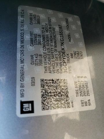 2019 Chevrolet Silverado VIN 3GCPYDEK7KG155197 Copart auction photo, front end damage thumbnail 12