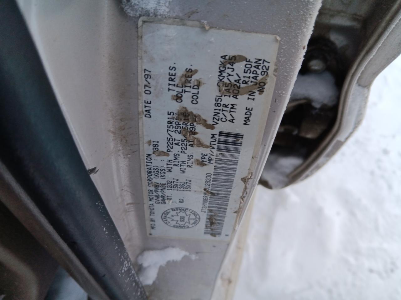 1997 Toyota 4Runner VIN JT3HN86R8V0128300 Copart auction photo, front end damage thumbnail 13