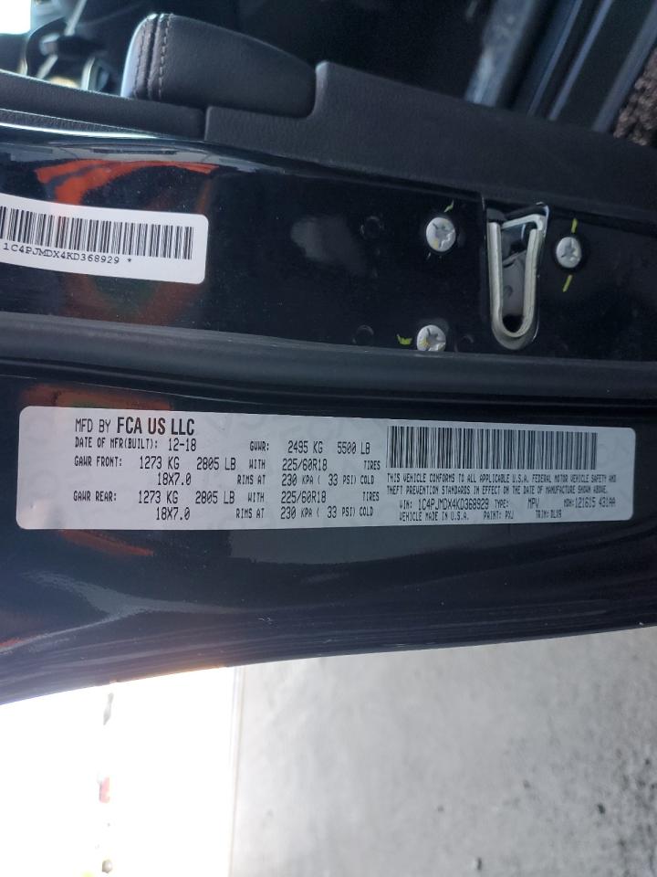 2019 Jeep Grand Cherokee VIN 1C4PJMDX4KD368929 Copart auction photo, front end damage thumbnail 13