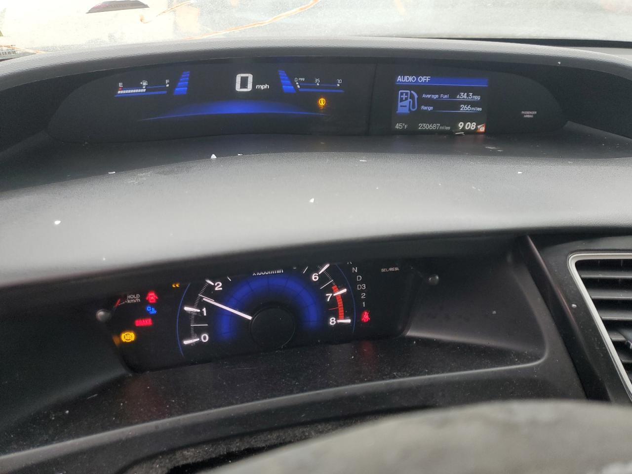 2013 Honda Civic VIN 2HGFB2F59DH563621 Copart auction photo, front end damage thumbnail 9