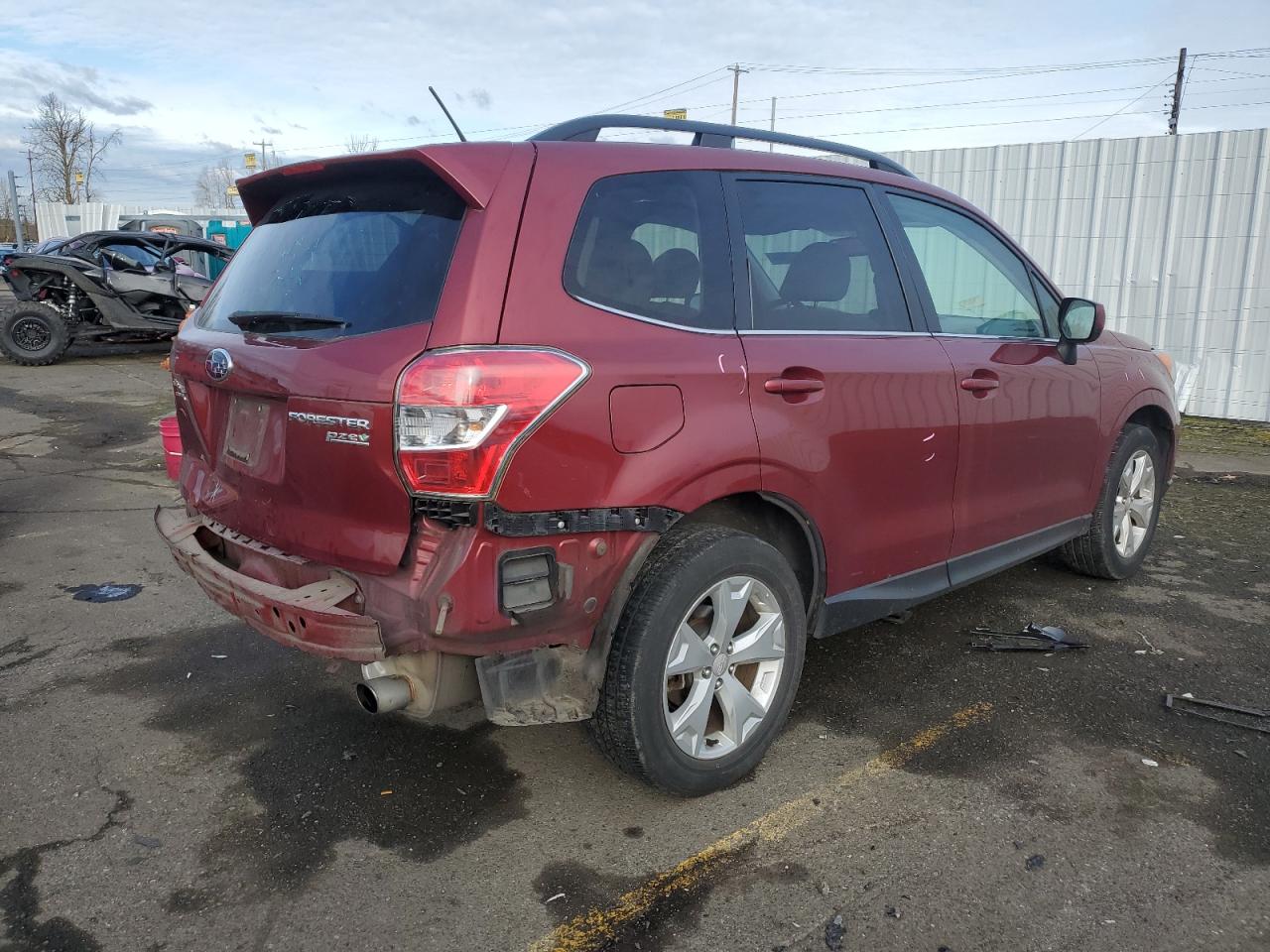2015 Subaru Forester VIN JF2SJAHCXFH484281 Copart auction photo, front end / rear end damage thumbnail 3